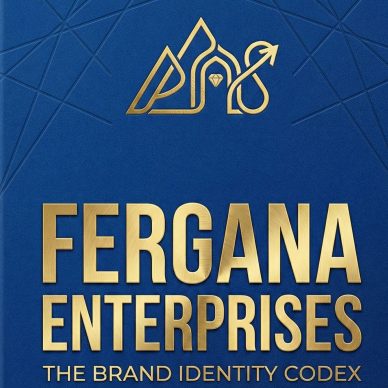 Ferghana Enterprises کی برانڈ آئیڈینٹٹی کوڈیکس کا سنہری اور گہرے نیلے رنگ کا سرورق